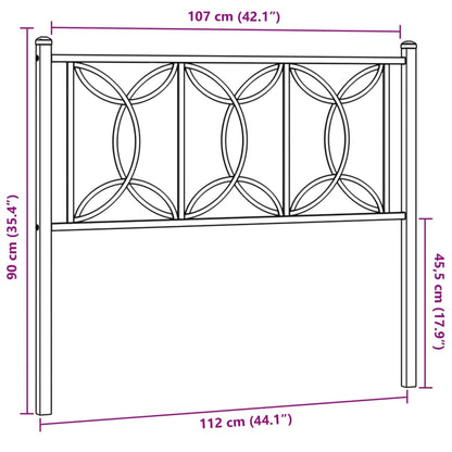 vidaXL Metal Headboard Black 107 cm
