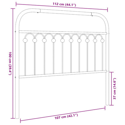 vidaXL Metal Headboard Black 107 cm