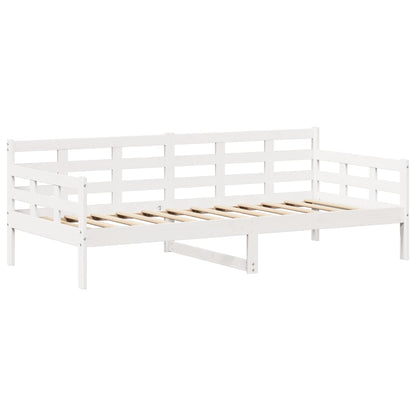 vidaXL Day Bed and Bench Set with Roof without Mattress White 90x200 cm