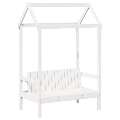 vidaXL Day Bed and Bench Set with Roof without Mattress White 80x200 cm