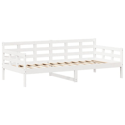 vidaXL Day Bed and Bench Set with Roof without Mattress White 90x190 cm Single