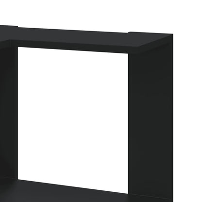 vidaXL Corner Bookcase 5-Tier Black 50x50x179 cm Engineered Wood
