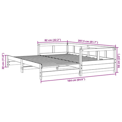 vidaXL Daybed without Mattress 80x200 cm Solid Wood Pine