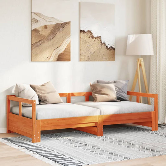 vidaXL Daybed without Mattress Wax Brown 90x200 cm Solid Wood Pine