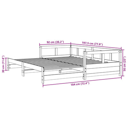 vidaXL Daybed without Mattress Wax Brown 90x190 cm Solid Wood Pine