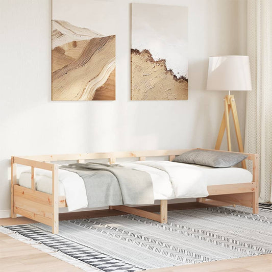vidaXL Daybed without Mattress Natural 90x190 cm Single Solid Wood Pine