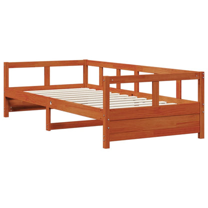 vidaXL Daybed without Mattress Wax Brown 90x190 cm Single Solid Wood Pine