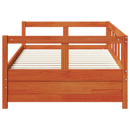 vidaXL Daybed without Mattress Wax Brown 90x190 cm Single Solid Wood Pine