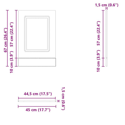 vidaXL Dishwasher Panel Kalmar Brown Oak 45x1.5x67 cm Engineered Wood