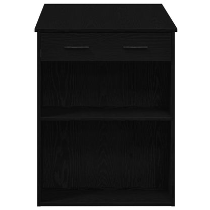 vidaXL Desk with Drawer and Shelf Black Oak 102x62x77.5 cm Engineered Wood