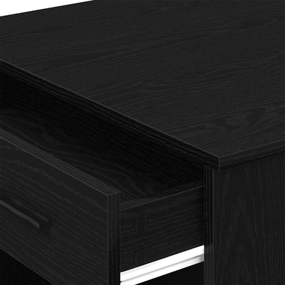 vidaXL Desk with Drawer and Shelf Black Oak 102x62x77.5 cm Engineered Wood