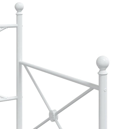 vidaXL Daybed with Trundle without Mattress White 90x200 cm Steel